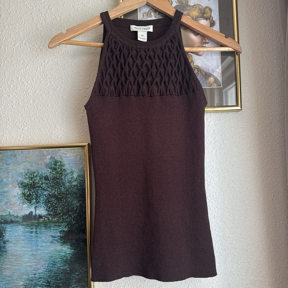 White House Black Market Tops - White House Black Market Silk Blend High Neck Tank Top